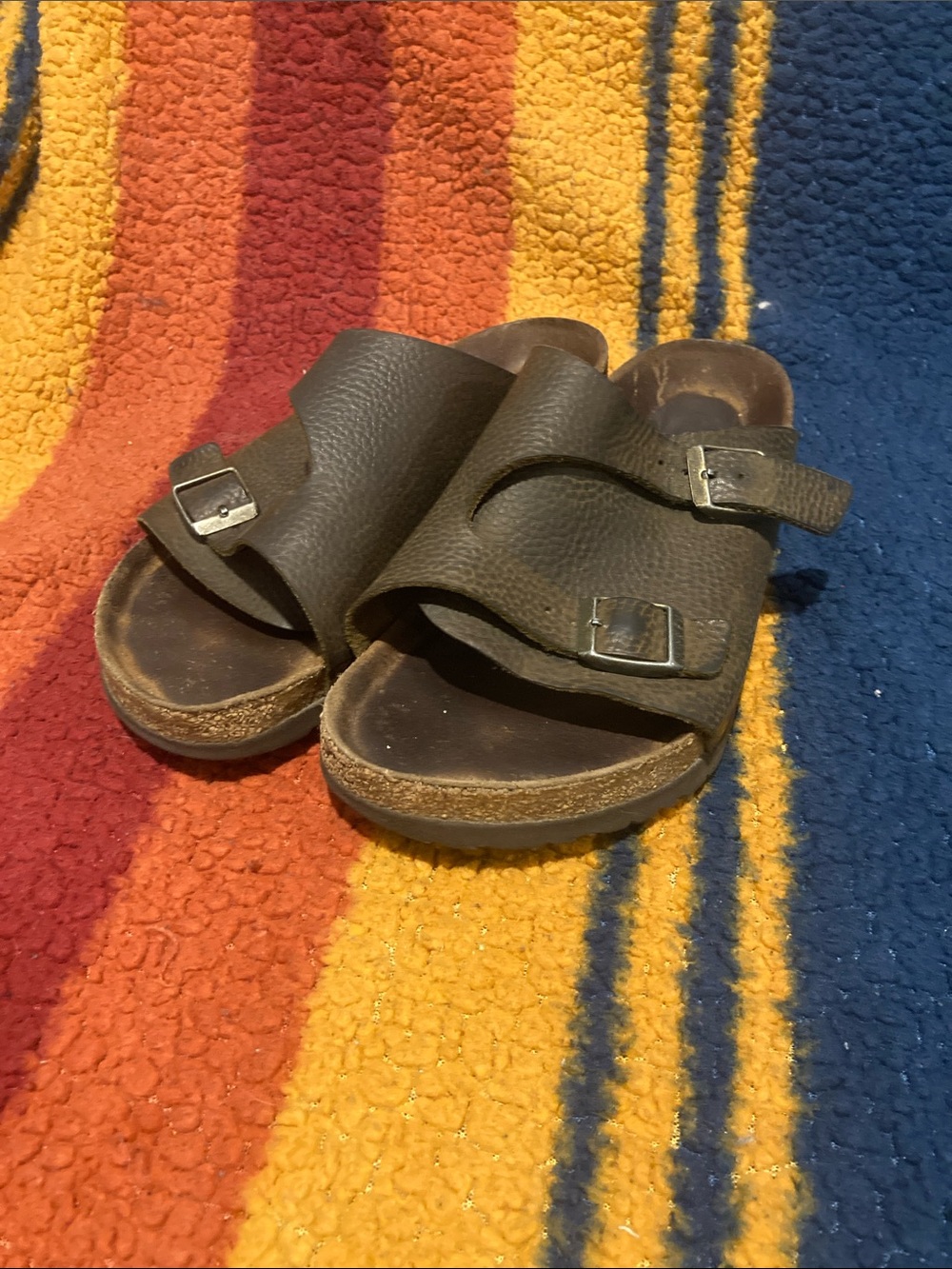 Birkenstock Brown Dual-Buckle Slide Sandals 37 / 38